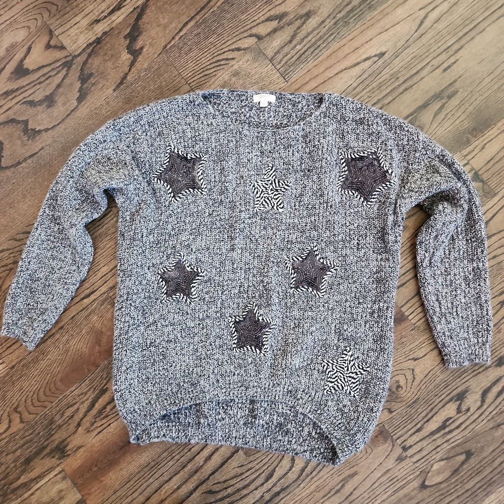 Ganji LA Black and White Sequin Sweater Size S/M
